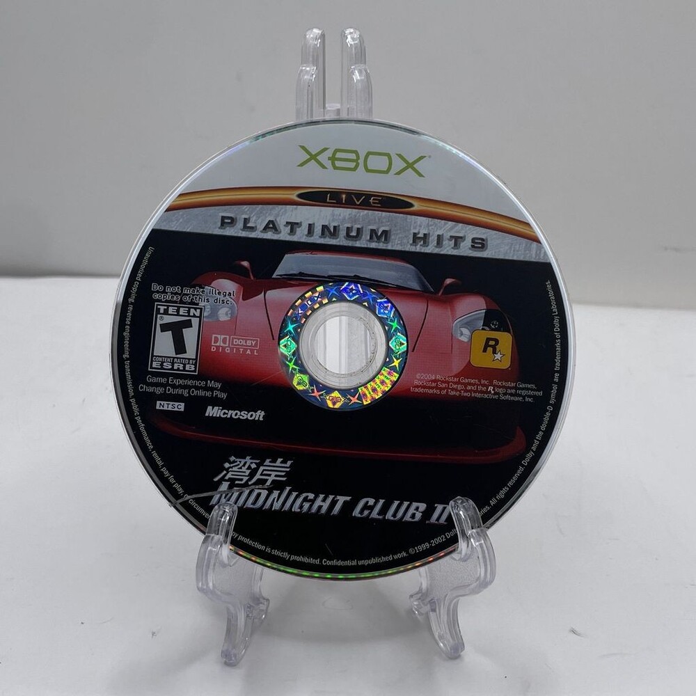 Midnight Club II 2 Platinum Hits (Microsoft Xbox, 2004) Disc Only